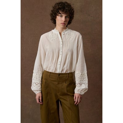 Blouse col rond manches longues brodée, ALICIA LOUISE MISHA