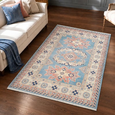 Tapis salon traditionnel, noué main en laine, KAZAK CO 55 UN AMOUR DE TAPIS