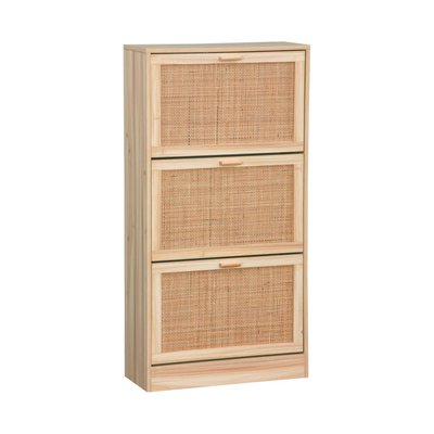 Meuble à chaussures décor bois et cannage 3 tiroirs CAMARGUE SWEEEK