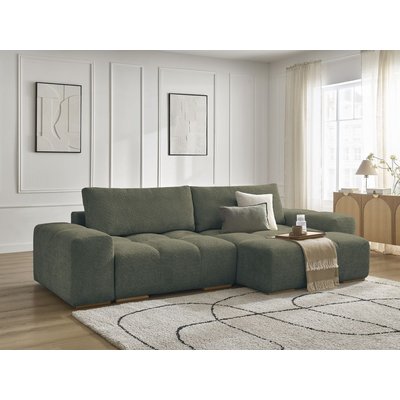 Canapé d'angle convertible 4 places en tissu bouclette, ANAKIN BOBOCHIC