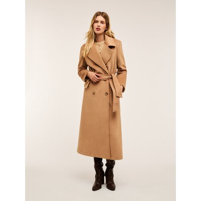 Manteau long en tissu tissé en diagonale MOTIVI
