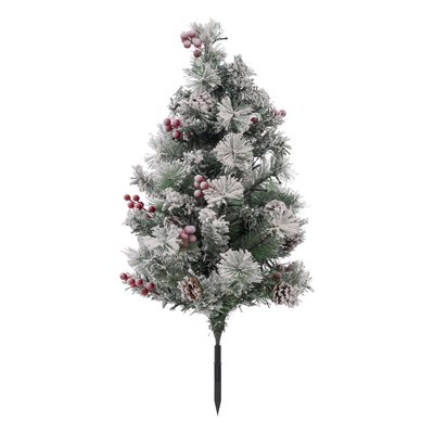 Sapin extérieur à planter H90cm 50 LED blanc chaud solaire FEERIC LIGHTS & CHRISTMAS