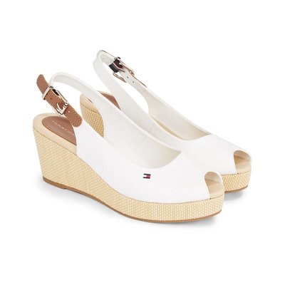 Iconic Elba Sling Sandals in Leather with Wedge Heel TOMMY HILFIGER