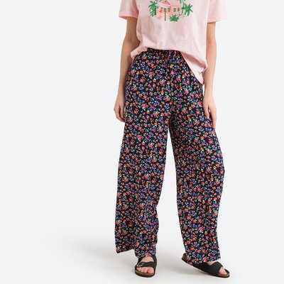 Брюки широкие с цветочным принтом DES PETITS HAUTS
