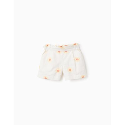 Short en Coton et Lin avec Fleurs ZIPPY