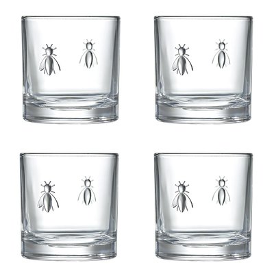 Boite de 4 verres à whisky Abeille 32 cl LA ROCHERE