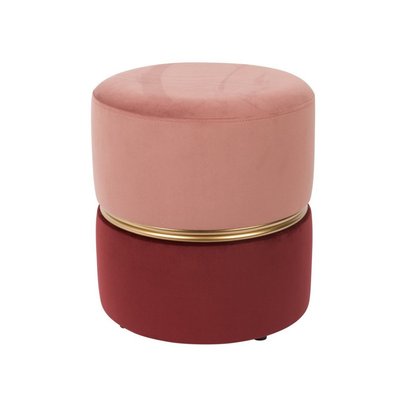 Tabouret en velours avec cerclage doré - ART DECO MATHI DESIGN