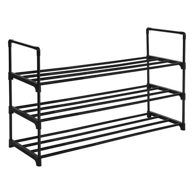 Etagère à chaussures 3 niveaux en métal noir - 15 paires CALICOSY