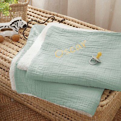 Couverture bébé gaze coton personnalisé Kumla LA REDOUTE INTERIEURS