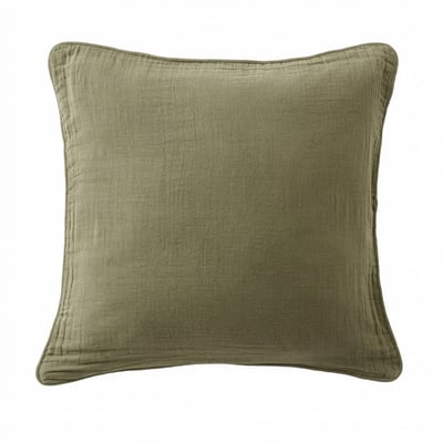 Coussin carré déhoussable 45x45 cm Gaze de Coton Hampton Spring EDEN
