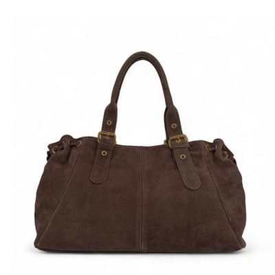 Sac bowling en croûte de cuir PRINCESSE SUEDE XL BRASS OH MY BAG