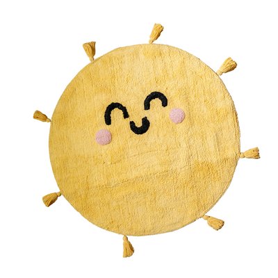 Tapis enfant rond Soleil 100% coton tufté AMI FUTURE HOME