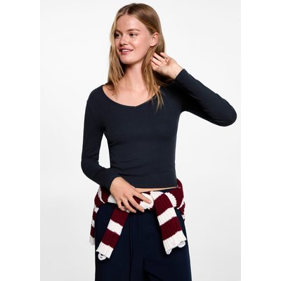 T-shirt manches longues col V MANGO TEEN