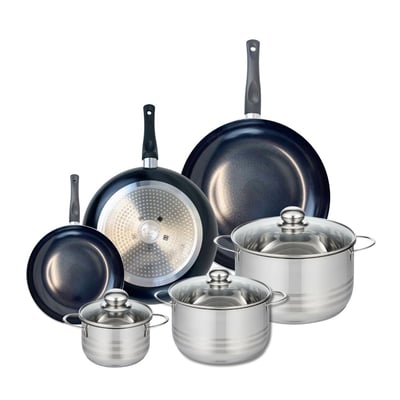 3 poêles 20/28/32cm + 3 faitouts 14/20/24cm PRIMA BRILLANT ELO