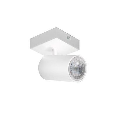 Spot Base Carrée Métal Blanc 1 Ampoule Gu10 Orientable MILLUMINE