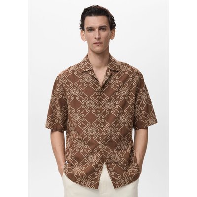 Chemise brodée manches courtes MANGO MAN