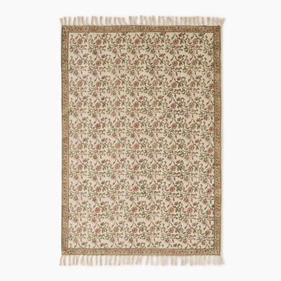 Tapis blockprint, 100% coton MONOPRIX