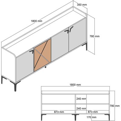 Buffet en aggloméré 4 portes Venedik HANAH HOME