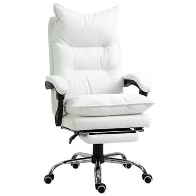 Chaise de bureau Polyuréthane Blanc HOMCOM
