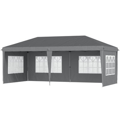 Barnum pop-up pliant dim. 3L x 3l x 2,58H m 2 fenêtres sac OUTSUNNY