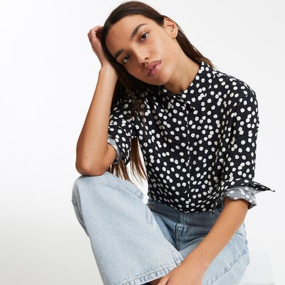 Chemise fluide, imprimé pois, manches longues LA REDOUTE COLLECTIONS
