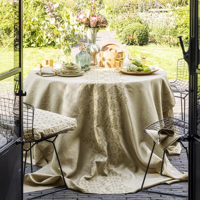 Nappe brodée en lin, PARADIS ALEXANDRE TURPAULT