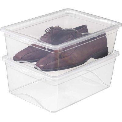 Boite de rangement avec couvercle Omega transparent (Lot de 2) JARDINDECO