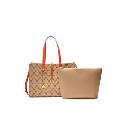 Sac cabas beige avec logo monogramme LIU JO