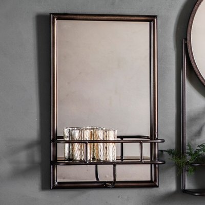 30 x 48cm Metal Storage Rectangle Mirror SO'HOME