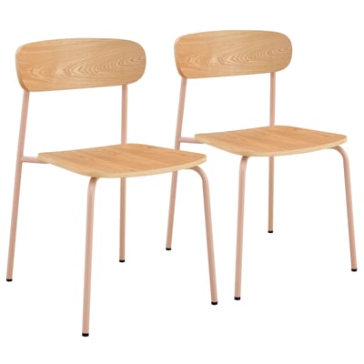 Lot de 2 chaises en métal et bois, LILA OVIALA
