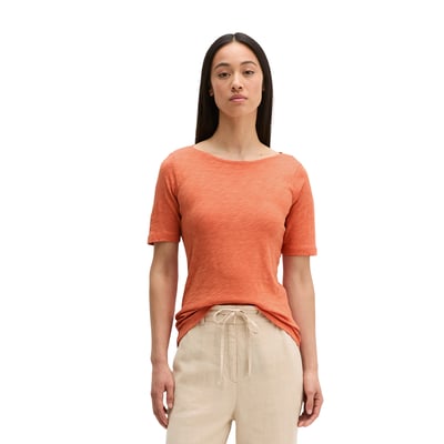 T-shirt en jersey slub regular avec encolure en U MARC O'POLO