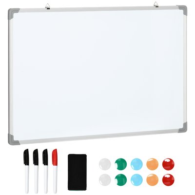 Tableau blanc aimanté magnétique dim. 90L x 60H cm avec accessoires HOMCOM