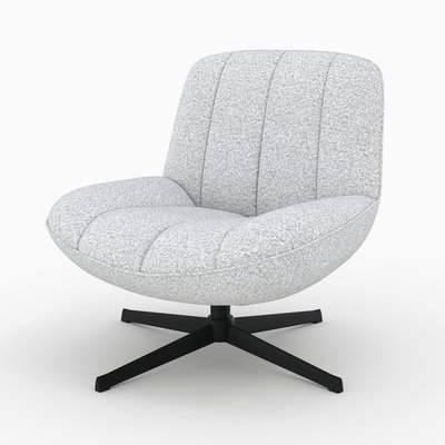 Fauteuil pivotant en tissu bouclé - ELVIS RENDEZ-VOUS DÉCO