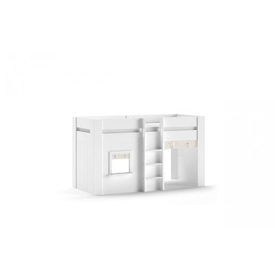 Lit compact RENO blanc avec rideaux VIPACK