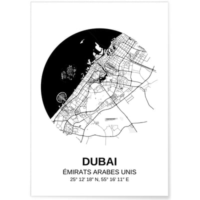 Affiche Carte Dubai L'AFFICHERIE