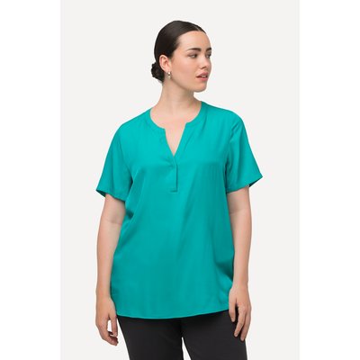 Blouse en satin à col tunisien et manches ULLA POPKEN