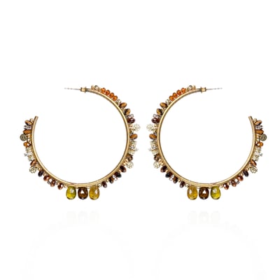 Boucles d'oreilles créoles avec perles ISAIS HIPANEMA