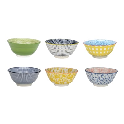 Lot de 6 bols médiums design 3, SABAE ARTIME