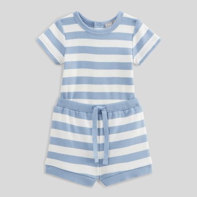 Ensemble body manches courtes et short rayé en coton BIO GOTS BOUT'CHOU