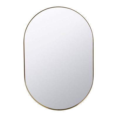 90cm Brushed Gold Metal Slim Frame Oval Wall Mirror SO'HOME