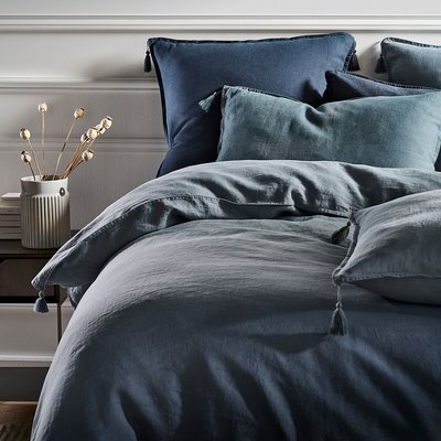 Carly Tassel 100% Washed Linen Duvet Cover AM.PM