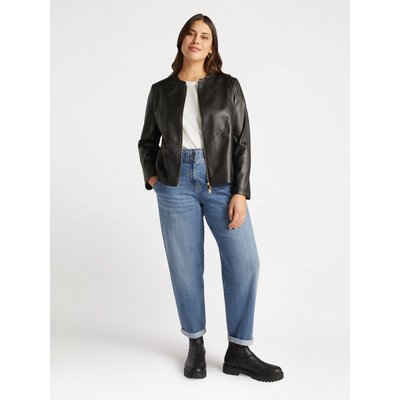 Blouson de motard en tissu laminé, avec de grosses surpiqûres soleil FIORELLA RUBINO