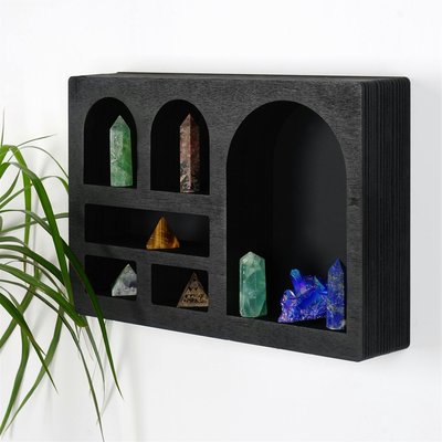Etagère murale noire décorative - arches et niches AVIALA PIER IMPORT
