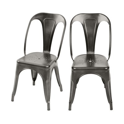 Lot de 2 chaises en métal - INDUS RENDEZ-VOUS DÉCO