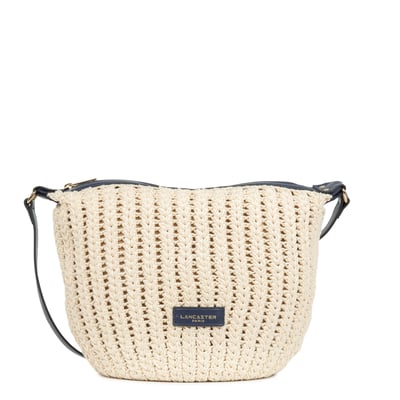 Sac seau en crochet et cuir LANCASTER