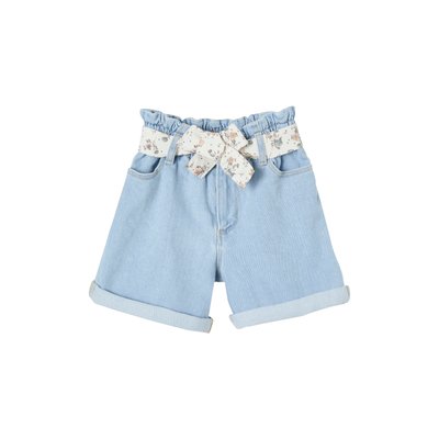Short en denim style "paperbag" VERTBAUDET