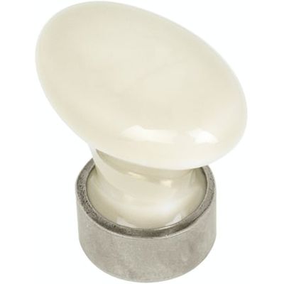 Bouton De Tiroir Porcelaine Base Nickel Coquille D'oeuf Ø32 Mm MERIGOUS