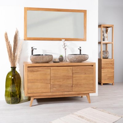 Meuble sous vasque en teck rectangle 140 VINTAGE WANDA COLLECTION