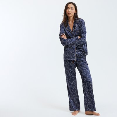 Атласная пижама с принтом в горошек LA REDOUTE COLLECTIONS