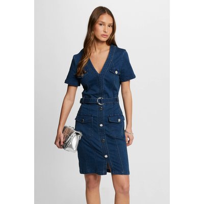 Robe courte ajustée en jean MORGAN